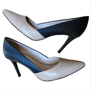 Audrey Brooke Neutral/Cream & Black Stilettos 8